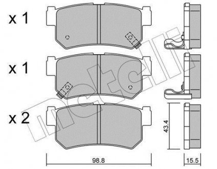 Комплект тормозных колодок (дисковых).) Metelli 22-0519-0