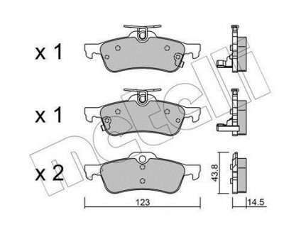 Колодки гальмівні (задні) Honda Civic IX 1.4-2.2D 12- Toyota Yaris Metelli 22-0556-1