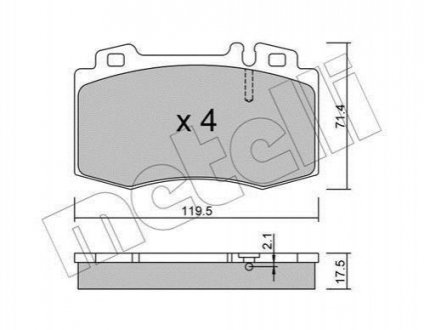 Купити Колодки гальмівні (передні) MB C-class (W203) 02-08/M-class (W163) 98-05/S-class (W220/W221) 98-13 Mercedes M-Class, W220, C215, W203, S203, CLK-Class, CLS-Class Metelli 22-0563-0 (фото1) підбір по VIN коду, ціна 940 грн.