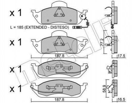 Комплект тормозных колодок (дисковых).) Mercedes M-Class Metelli 22-0569-0