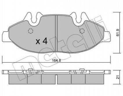 Купить Комплект тормозных колодок Mercedes Vito Metelli 22-0575-0 (фото1) подбор по VIN коду, цена 1023 грн.
