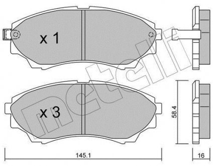 Тормозные колодки (передние) Ford Ranger 99-12/Mazda B-Serie 99-06/BT-50 06- Metelli 22-0610-0