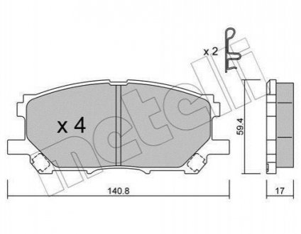 Комплект тормозных колодок Lexus RX, GS Metelli 22-0618-0