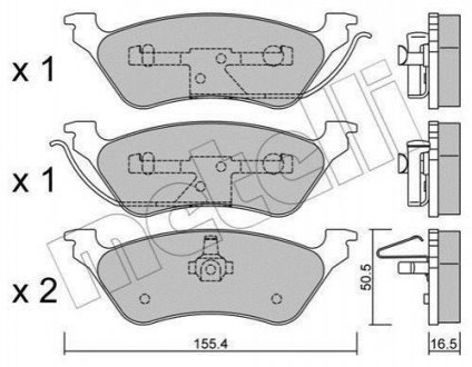 Колодки гальмівні (задні) Chrysler Voyager IV 00-08 Metelli 22-0625-0