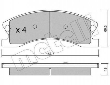 Колодки гальмівні (передні) Jeep Grand Cherokee II 99-05 Jeep Grand Cherokee Metelli 22-0626-0