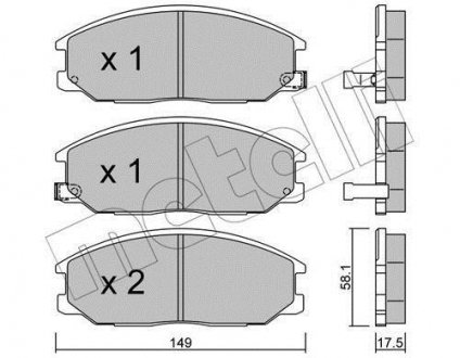Тормозные колодки (передние) Hyundai Santa Fe 01-06/Ssangyong Actyon/Kyron/Rexton 05- Metelli 22-0632-0