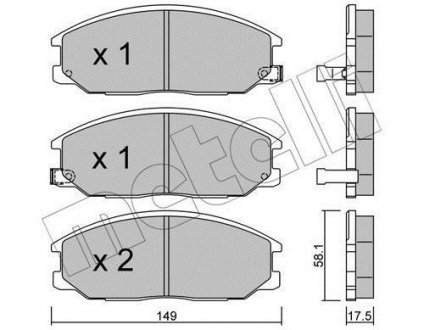 Купить Тормозные колодки (передние) Hyundai Santa Fe 01-06/Ssangyong Actyon/Kyron/Rexton 05- SsangYong Kyron, Rexton, Actyon Metelli 22-0632-0 (фото1) подбор по VIN коду, цена 949 грн.