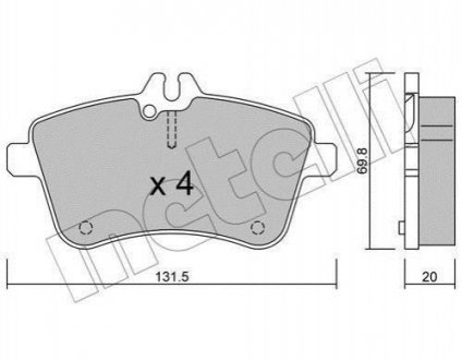 Комплект тормозных колодок (дисковых).) Mercedes W169, W245 Metelli 22-0647-0