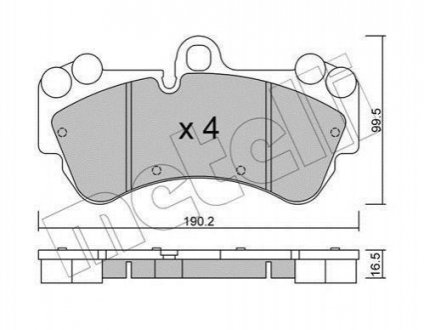 Комплект тормозных колодок (дисковых).) Porsche Cayenne Metelli 22-0653-0