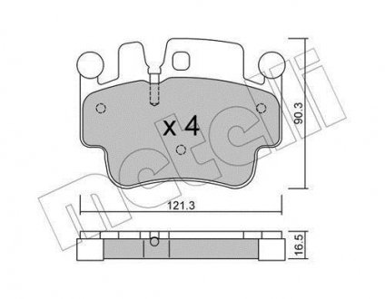 Тормозные колодки (передние) Porsche 911/Boxster 97-10 Porsche 911, Cayman, Boxster Metelli 22-0657-0