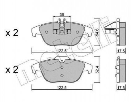 Комплект тормозных колодок (дисковых).) BMW X5, X6 Metelli 22-0666-0