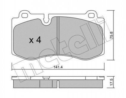 Колодки гальмівні (передні) MB E-class (W211) 05-09/S-class (W221) 05-13 Chrysler 300C, Jeep Grand Cherokee Metelli 22-0669-0