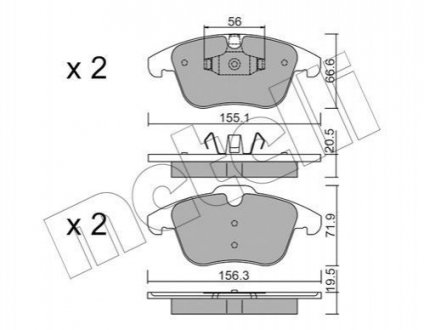 Комплект тормозных колодок Land Rover Freelander, Range Rover, Discovery Metelli 22-0675-6