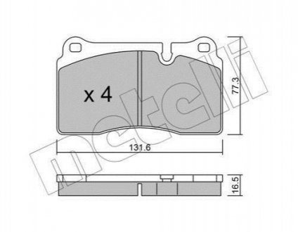 Комплект тормозных колодок (дисковых).) Citroen C5, Land Rover Range Rover Metelli 22-0695-0