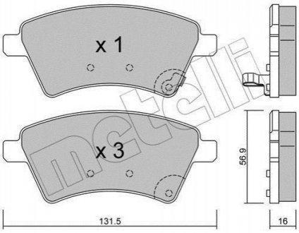 Купити Колодки гальмівні (передні) Fiat Sedici 06-14/Suzuki SX4 06- Suzuki SX4 Metelli 22-0702-0 (фото1) підбір по VIN коду, ціна 926 грн.