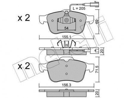 Купить Тормозные колодки (передние) Alfa Romeo Giulietta 10-20 Alfa Romeo Giulietta Metelli 22-0703-1 (фото1) подбор по VIN коду, цена 1250 грн.