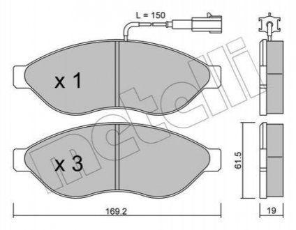 Комплект тормозных колодок из 4 шт. дисков Mercedes GL-Class, M-Class, W251 Metelli 22-0708-0