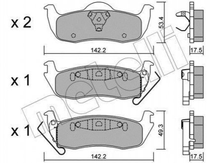 Колодки гальмівні (задні) Jeep Grand Cherokee III/IV 04-/Commander 05-10 Nissan Navara, Infiniti QX Metelli 22-0720-0