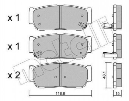 Комплект тормозных колодок (дисковых).) Metelli 22-0727-0