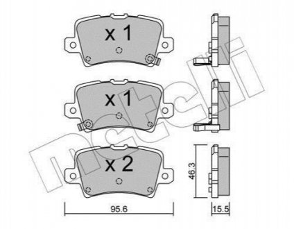 Колодки гальмівні (задні) Honda Civic 1.4-2.2 05- Honda Civic, CR-V Metelli 22-0729-0