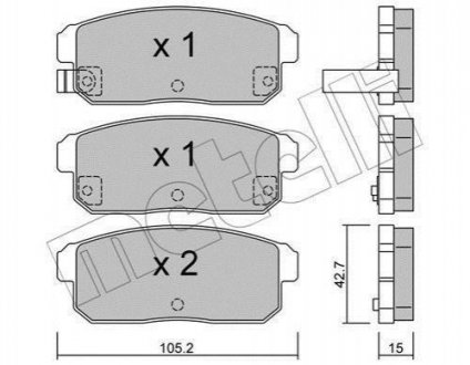 Колодки гальмівні (задні) Chevrolet Cruze 00-08/Mazda RX-8 03-12/Suzuki Ignis 00-05 Metelli 22-0733-0