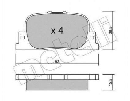 Комплект тормозных колодок Toyota Camry, Zaz Forza, Toyota Prius Metelli 22-0752-0