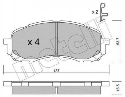 Купити Колодки гальмівні (передні) Subaru Impreza 1.5/1.6 01-09 Subaru Impreza Metelli 22-0762-0 (фото1) підбір по VIN коду, ціна 995 грн.