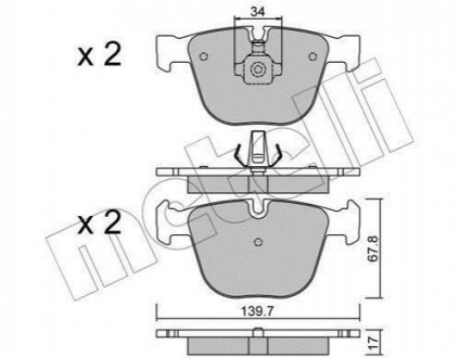 Купити Колодки гальмівні (задні) BMW 5 (E60/65)/X5 (E70/F15)/X6 (E71/E72) 3.0-4.4 08- BMW X6, X5, E82, E65, E66, E60, E61, E63, E64, E92, E90, E93 Metelli 22-0773-0 (фото1) підбір по VIN коду, ціна 1644 грн.