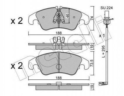 Комплект тормозных колодок (дисковых).) Audi A7, A6, Q5, A5, A4 Metelli 22-0775-4K