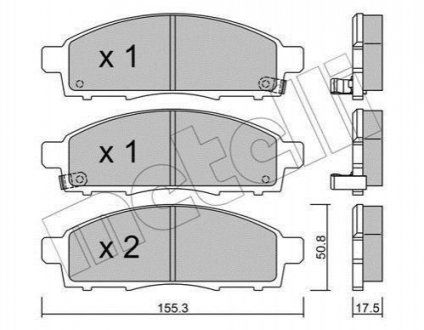 Колодки гальмівні (передні) Nissan NV200 10-/Mitsubishi L200 15- Metelli 22-0791-1