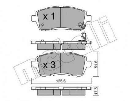 Купить Комплект тормозных колодок (дисковых).) Ford Fiesta Metelli 22-0793-0 (фото1) подбор по VIN коду, цена 708 грн.