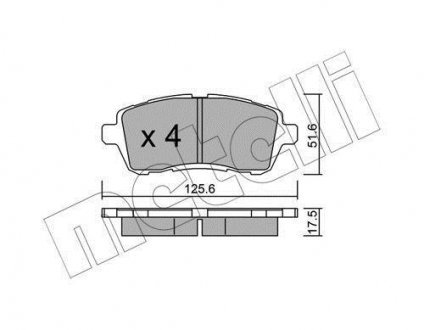 Тормозные колодки (передние) Ford Fiesta 08- Metelli 22-0793-2