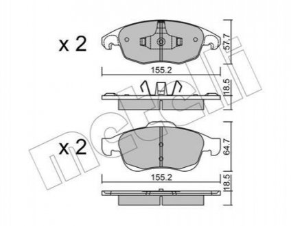 Колодки гальмівні (передні) Citroen C4/Berlingo/Peugeot 5008/Partner 08- Metelli 22-0800-0