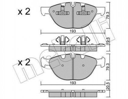 Комплект тормозных колодок (дисковых).) Metelli 22-0823-0