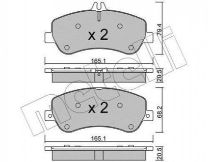 Купить Комплект тормозных колодок (дисковых).) Mercedes GLK-Class Metelli 22-0825-0 (фото1) подбор по VIN коду, цена 1328 грн.