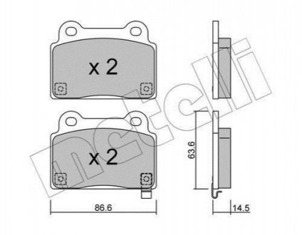 Комплект тормозных колодок Mitsubishi Lancer Metelli 22-0826-0