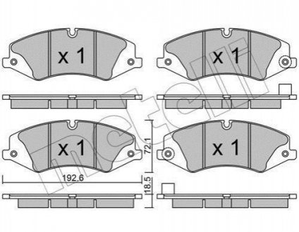 Колодки гальмівні (передні) Land Rover Discovery IV/V 09-/Range Rover III/IV/Sport I/II 06- Land Rover Range Rover Metelli 22-0836-6