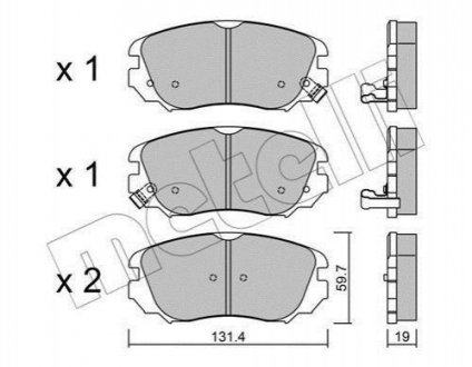 Колодки гальмівні (передні) Opel Insignia A 08-17/Chevrolet Malibu 12-/Bentley Flying Spur 13- SAAB 9-5, Opel Insignia, Chevrolet Malibu Metelli 22-0841-0