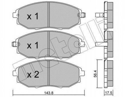 Колодки гальмівні (передні) Chevrolet Epica 04-11 Daewoo Leganza, Nubira, Chevrolet Lacetti, Evanda, Epica Metelli 22-0845-0