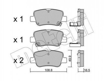 Комплект тормозных колодок (дисковых).) Metelli 22-0881-0