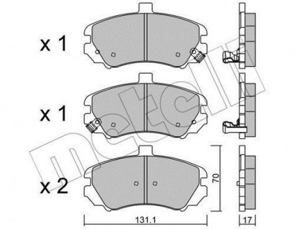Тормозные колодки (передние) Hyundai Elantra 00-06 Metelli 22-0884-0