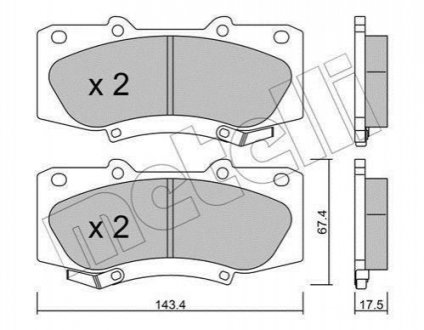 Комплект тормозных колодок Toyota Hilux Metelli 22-0937-0