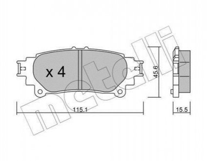 Купити Колодки гальмівні (задні) Lexus RX 08-15 Lexus RX Metelli 22-0939-0 (фото1) підбір по VIN коду, ціна 849 грн.
