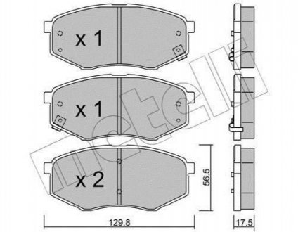 Купить Комплект тормозных колодок Hyundai IX20 Metelli 22-0942-0 (фото1) подбор по VIN коду, цена 1146 грн.