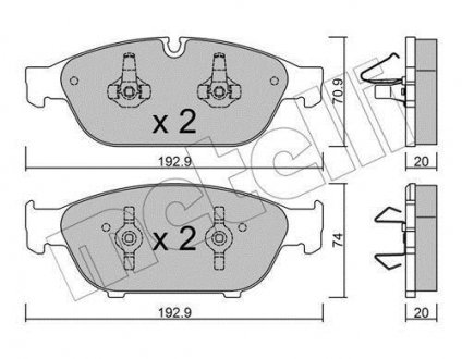 Колодки гальмівні (передні) Audi A6/A7/A8 10- Audi A7, A6 Metelli 22-0953-0