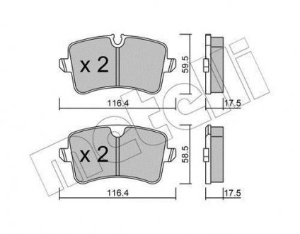 Тормозные колодки (задние) Audi A4/A5/A6/A7 10-/Porsche Macan 14- Metelli 22-0955-0