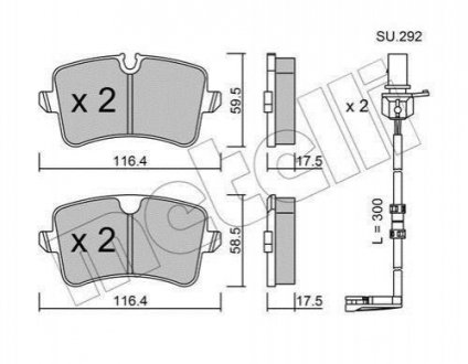 Купить Комплект тормозных колодок Audi A8 Metelli 22-0955-1K (фото1) подбор по VIN коду, цена 1068 грн.