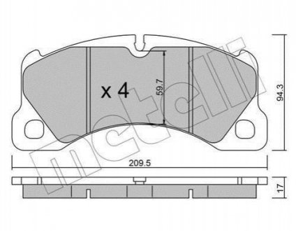 Комплект тормозных колодок Porsche Panamera Metelli 22-0957-3