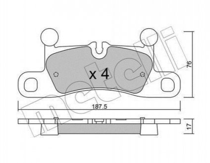 Комплект тормозных колодок (дисковых).) Porsche Cayenne Metelli 22-0958-0