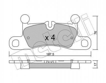 Купить Комплект тормозных колодок (дисковых).) Porsche Cayenne, Volkswagen Touareg Metelli 22-0958-0 (фото1) подбор по VIN коду, цена 1325 грн.